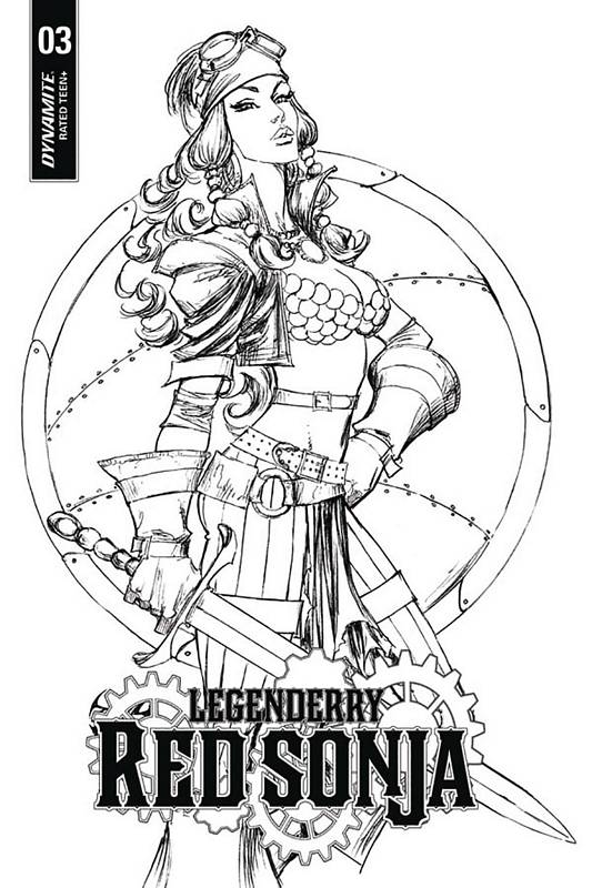 LEGENDERRY RED SONJA #3 (OF 5) CVR B 1:10 COPY BENITEZ B&W VARIANT