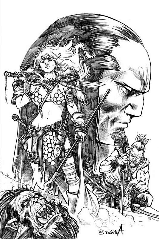 RED SONJA BIRTH OF SHE DEVIL #4 1:11 DAVILA B&W VIRGIN FOC VARIANT