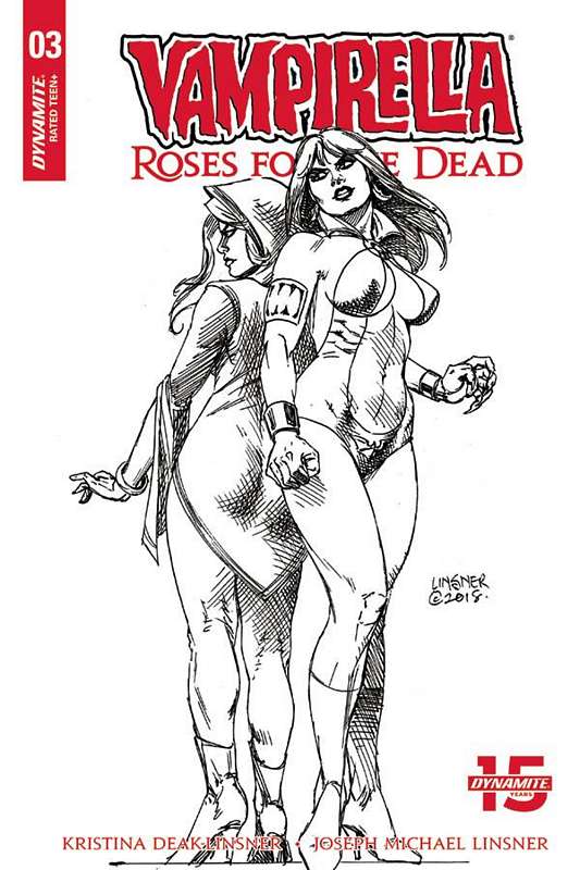 VAMPIRELLA ROSES FOR DEAD #3 (OF 4) 1:20 LINSNER B&W VARIANT (MR)