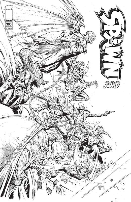 SPAWN #300 CVR P OPENA B&W