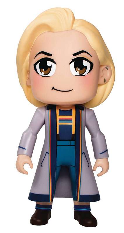 SDCC DEBUT DW KAWAII 13TH DOCTOR BLUE COAT 6.5 IN VINYL FIGURE (C