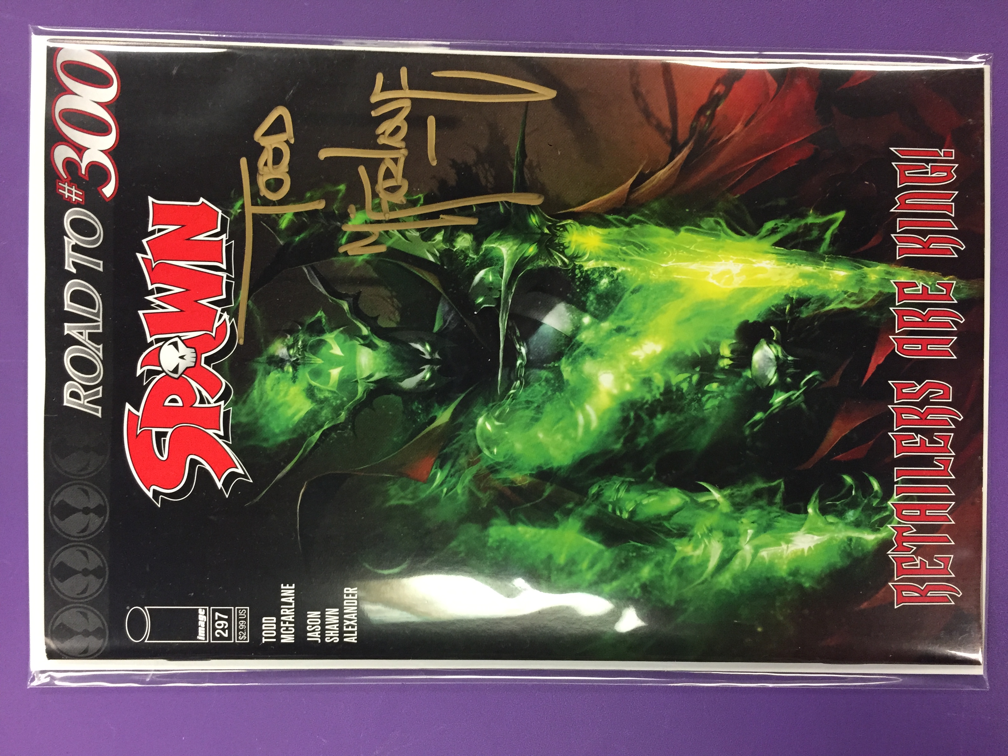 SPAWN #297 DIAMOND RETAILER SUMMIT VARIANT SIGNED