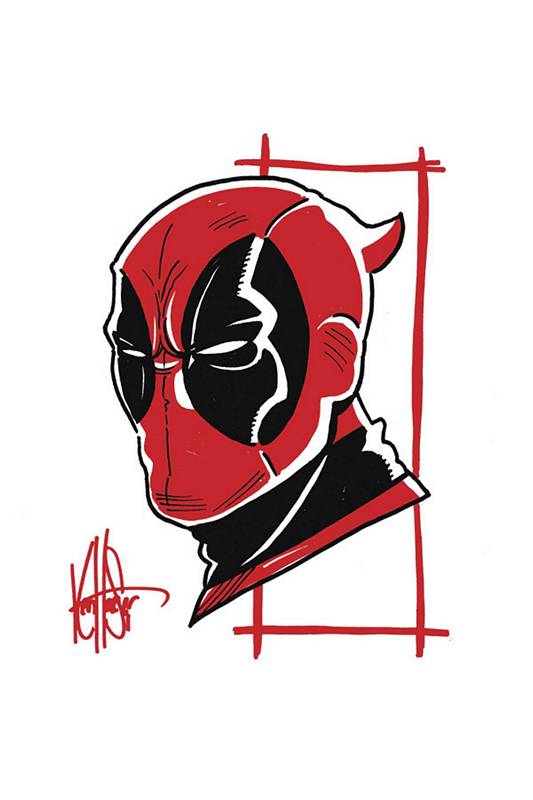 DF X-MEN #1 DEADPOOL SKETCH HAESER