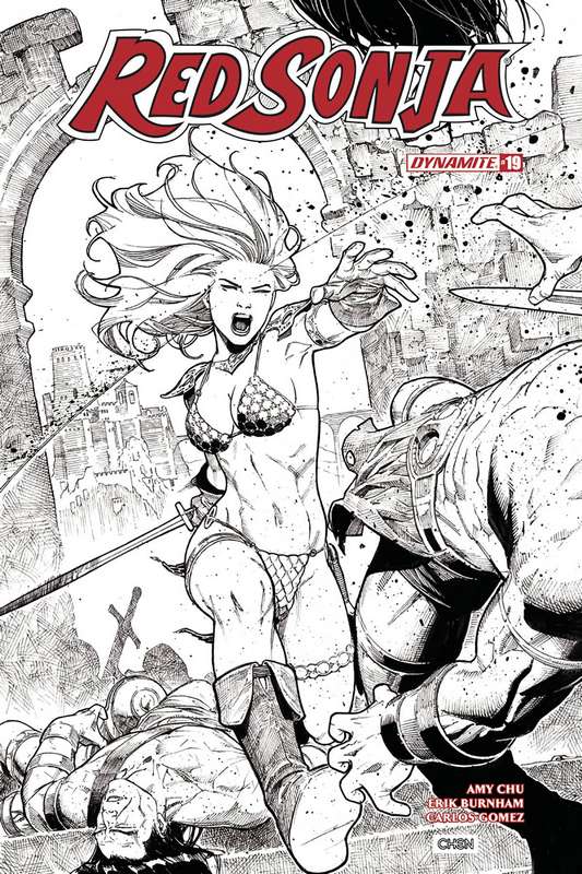 RED SONJA #19 CVR G 1:20 COPY CHEN B&W VARIANT