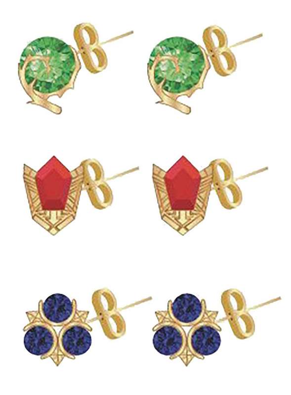 LEGEND OF ZELDA 3PK STONE STUD EARRINGS