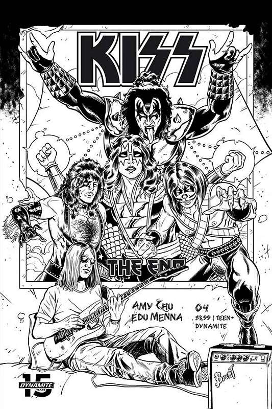 KISS END #4 1:20 COPY SCHOONOVER B&W VARIANT