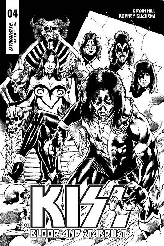 KISS BLOOD STARDUST #4 1:!0 COPY BUCHEMI B&W VARIANT