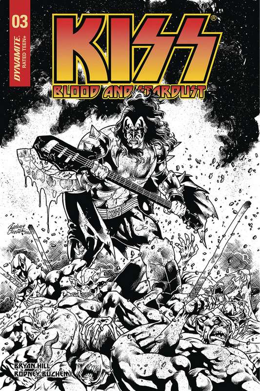 KISS BLOOD STARDUST #3 1:10 COPY BUCHEMI B&W VARIANT