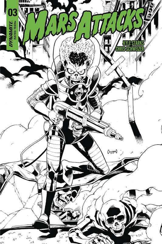 MARS ATTACKS #3 1:20 COPY COLEMAN B&W VARIANT