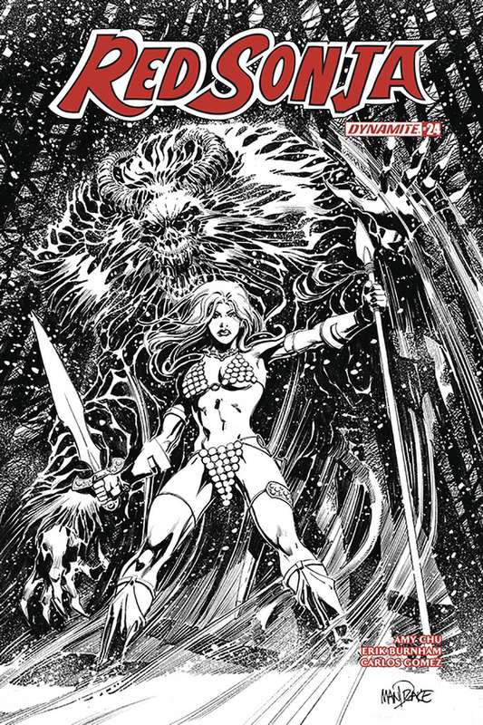 RED SONJA #24 1:25 MANDRAKE B&W VARIANT