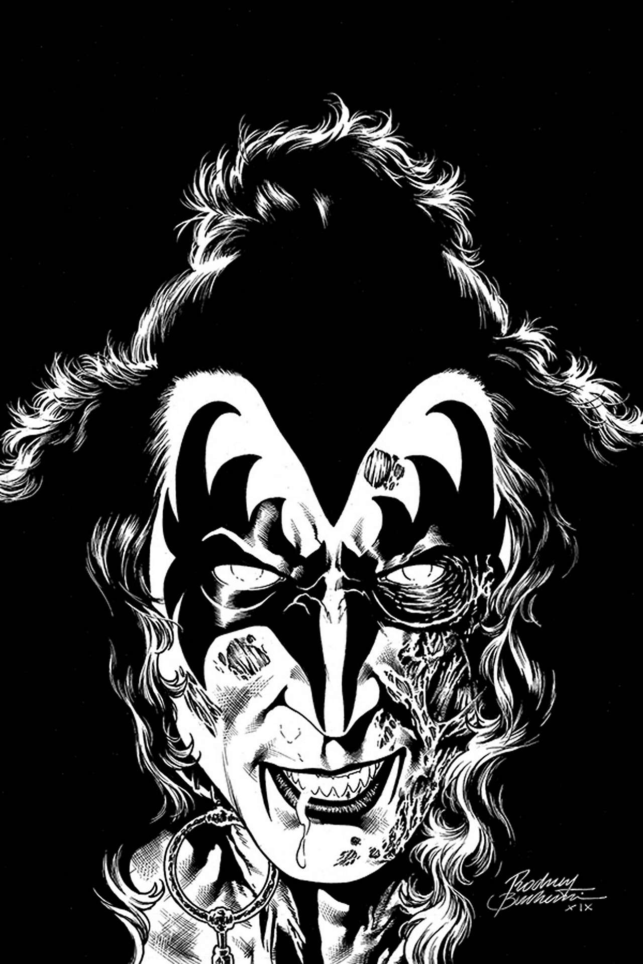 KISS ZOMBIES #2 1:21 BUCHEMI B&W VIRGIN FOC VARIANT