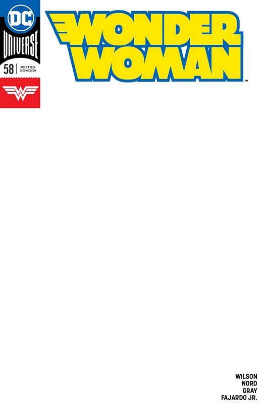 WONDER WOMAN #58 BLANK VARIANT ED