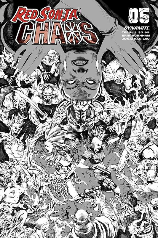 RED SONJA AGE OF CHAOS #5 1:35 LAU B&W FOC RATIO VARIANT