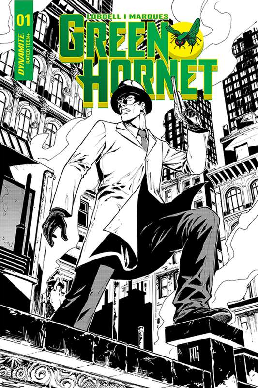 GREEN HORNET #1 1:7 GEOVANI B&W FOC RATIO VARIANT