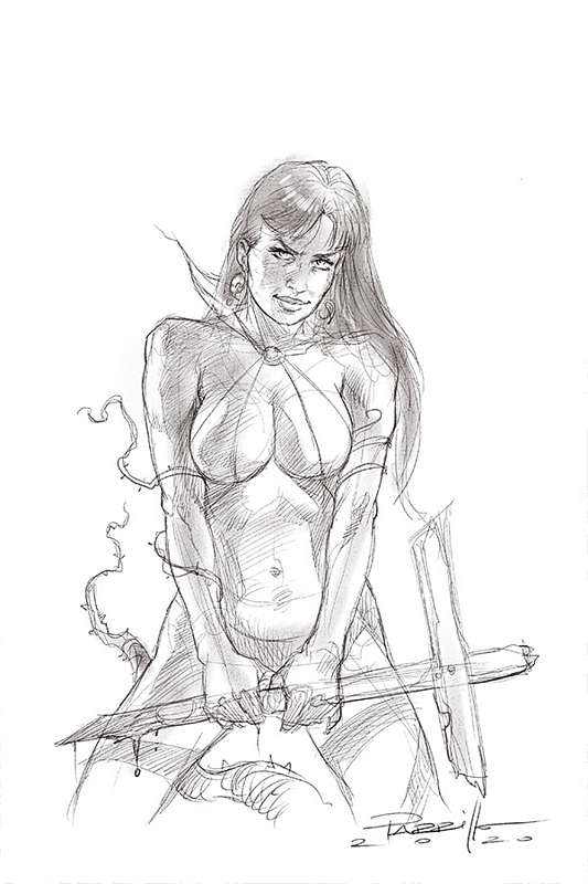 VENGEANCE OF VAMPIRELLA #9 1:25 PARRILLO B&W VIRGIN FOC RATIO VARIANT