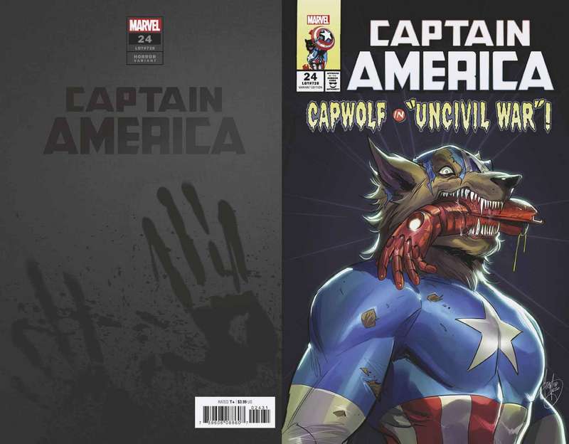 CAPTAIN AMERICA #24 ANDOLFO CAP WOLF HORROR VARIANT