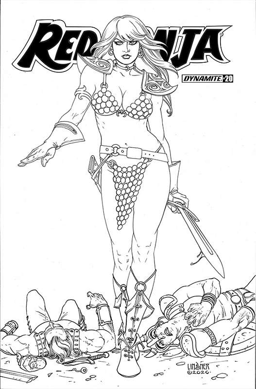 RED SONJA #20 1:20 LINSNER B&W RATIO VARIANT