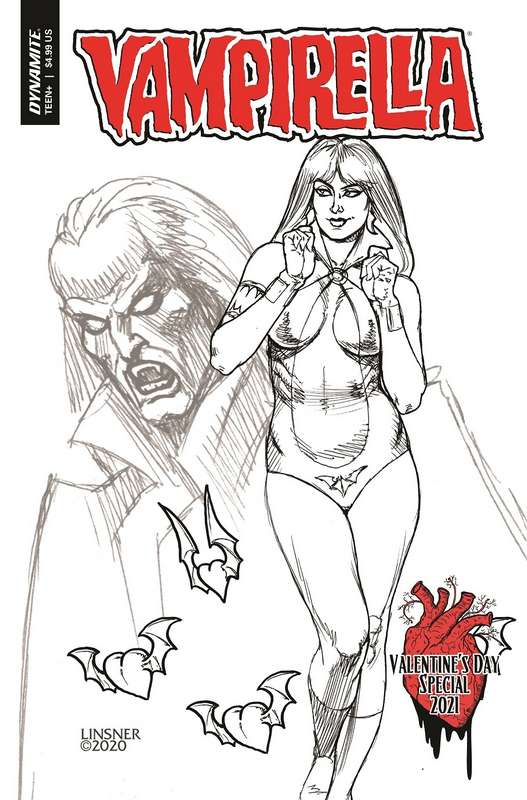 VAMPIRELLA VALENTINES SP ONE SHOT 1:20 LINSNER B&W RATIO VARIANT