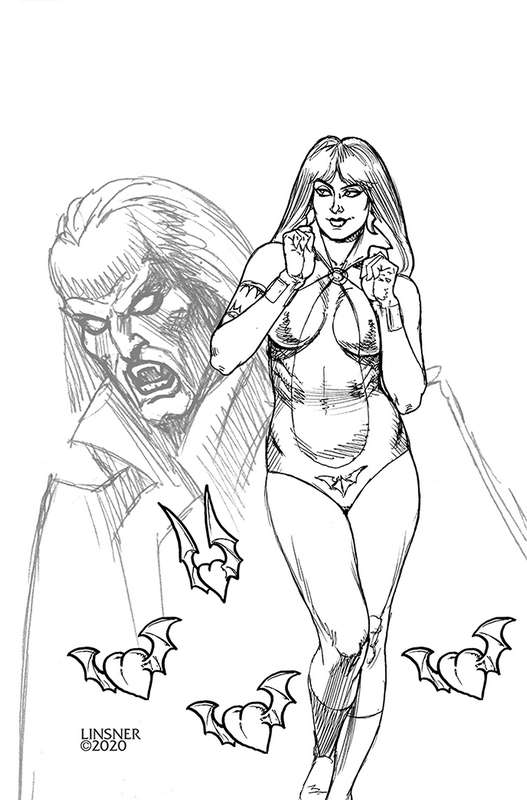 VAMPIRELLA VALENTINES SP ONE SHOT 1:50 LINSNER B&W VIRGIN RATIO VARIANT