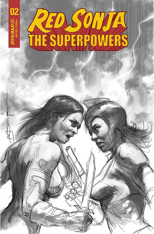 RED SONJA THE SUPERPOWERS #2 1:30 PARRILLO B&W RATIO VARIANT