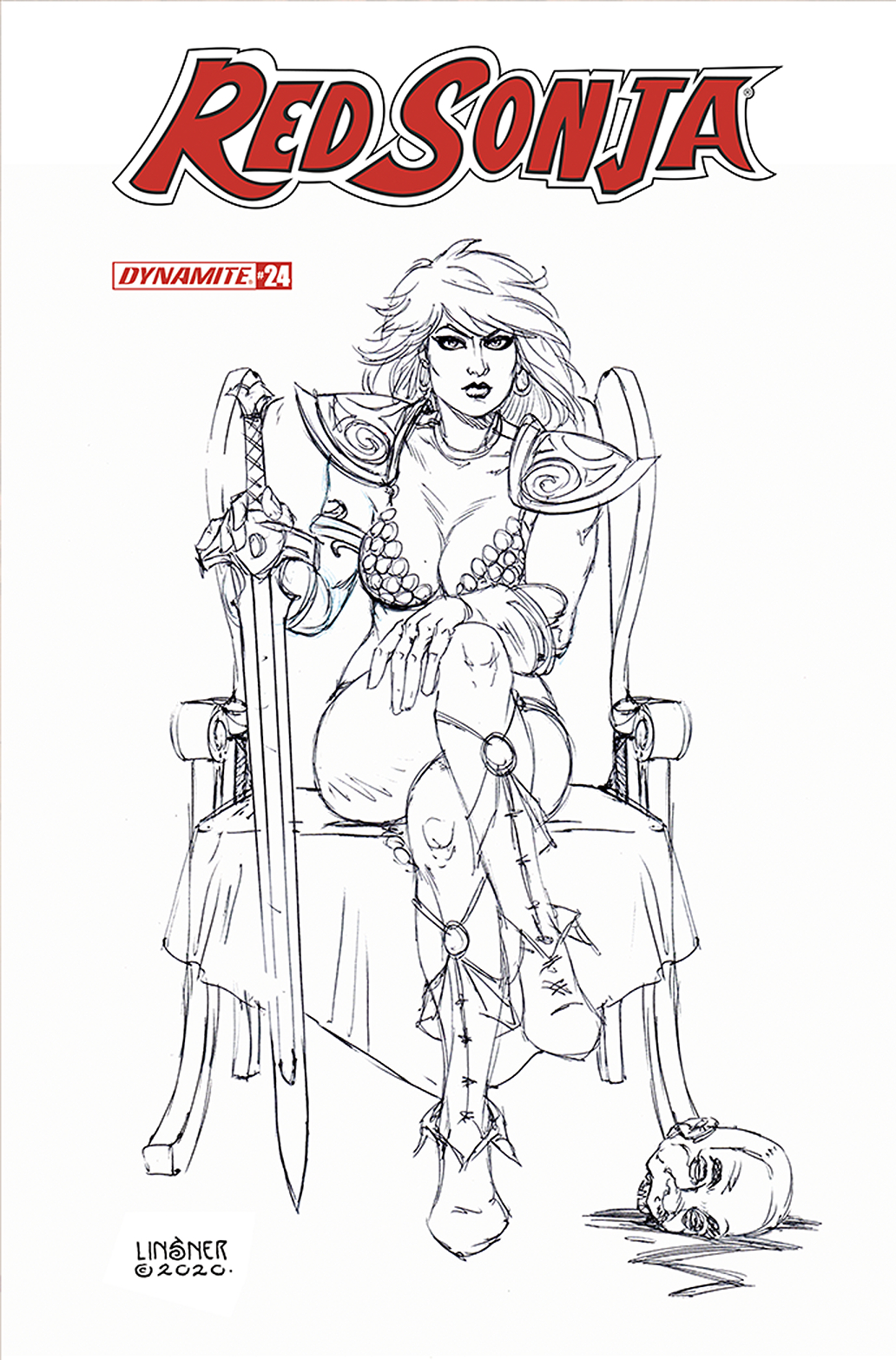 RED SONJA #24 1:15 LINSNER B&W RATIO VARIANT