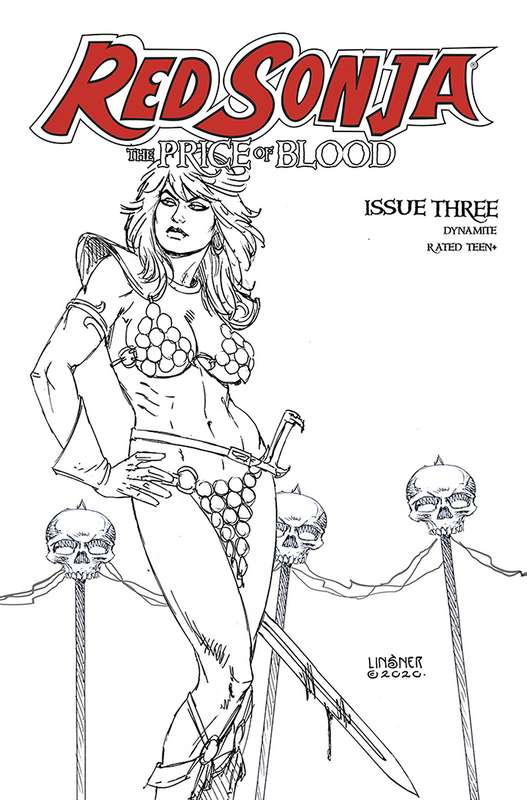 RED SONJA PRICE OF BLOOD #3 1:30 LINSNER B&W RATIO VARIANT