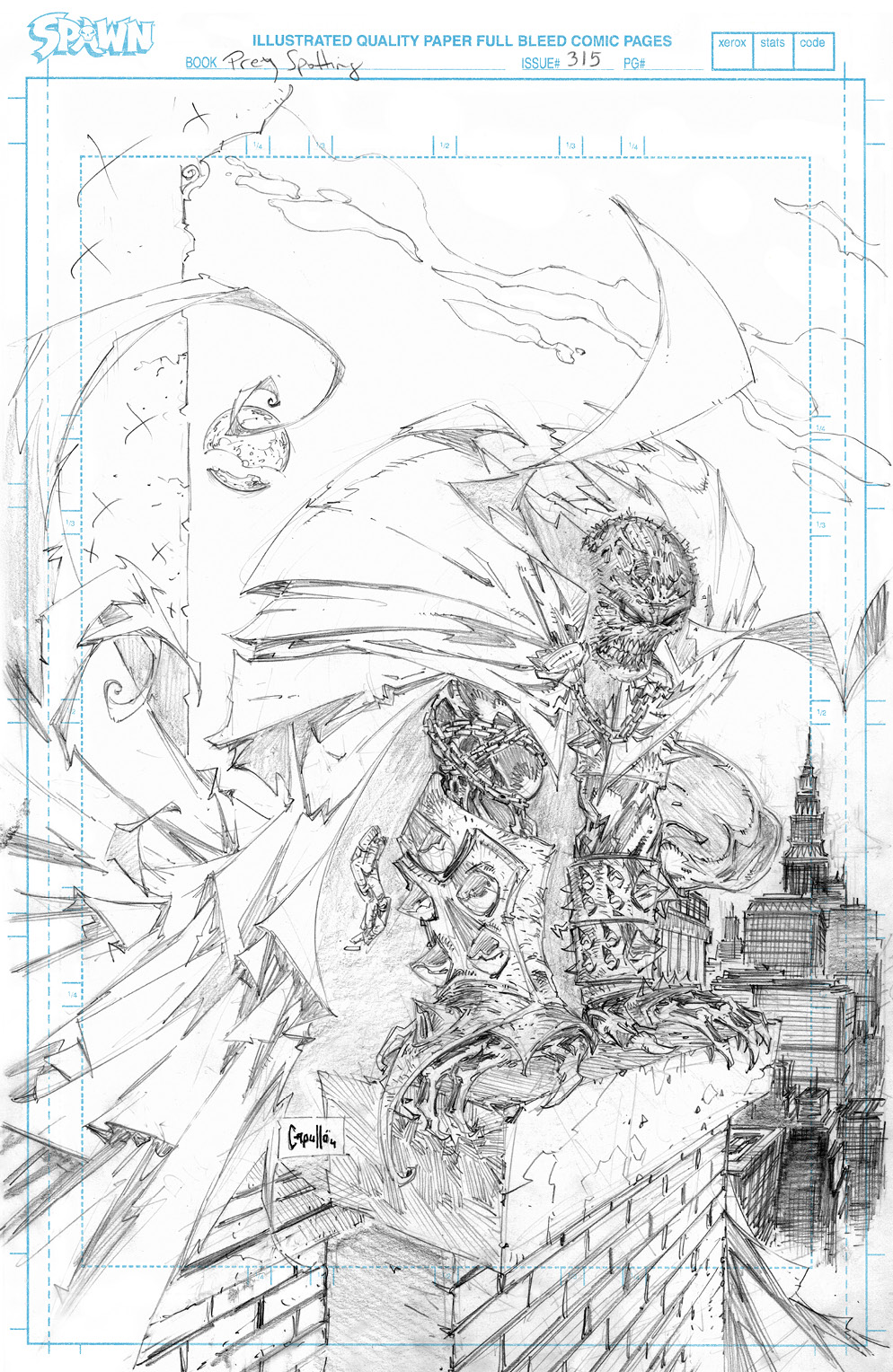 SPAWN #315 CVR D 1:50 CAPULLO RAW PENCILS RATIO VARIANT