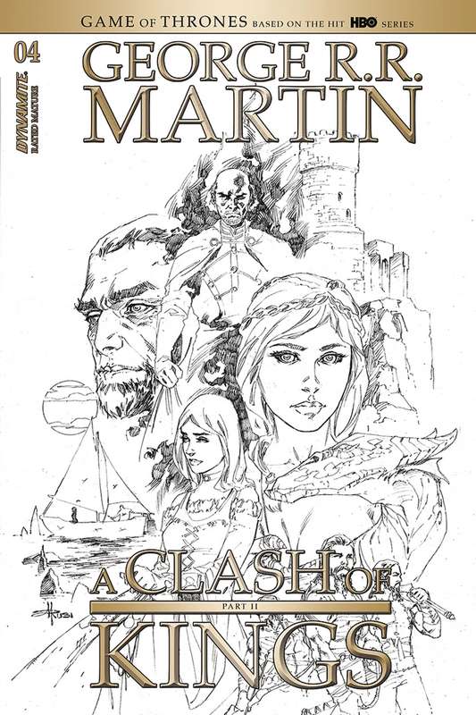 GEORGE RR MARTIN A CLASH OF KINGS #4 1:20 RUBI B&W RATIO VARIANT (MR)