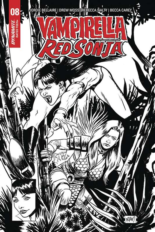 VAMPIRELLA RED SONJA #8 1:15 GORHAM B&W HOMAGE RATIO VARIANT