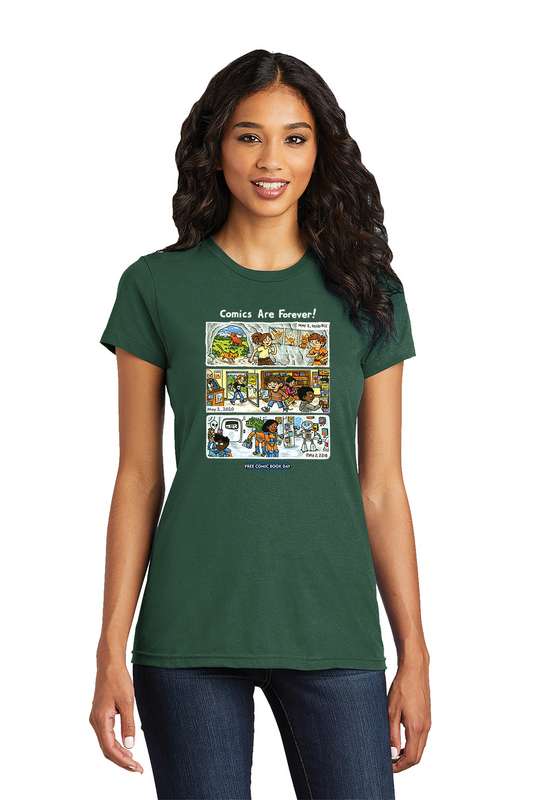 FCBD 2020 COMM ARTIST BROWN WOMEN FOREST GREEN T-SHIRT SM