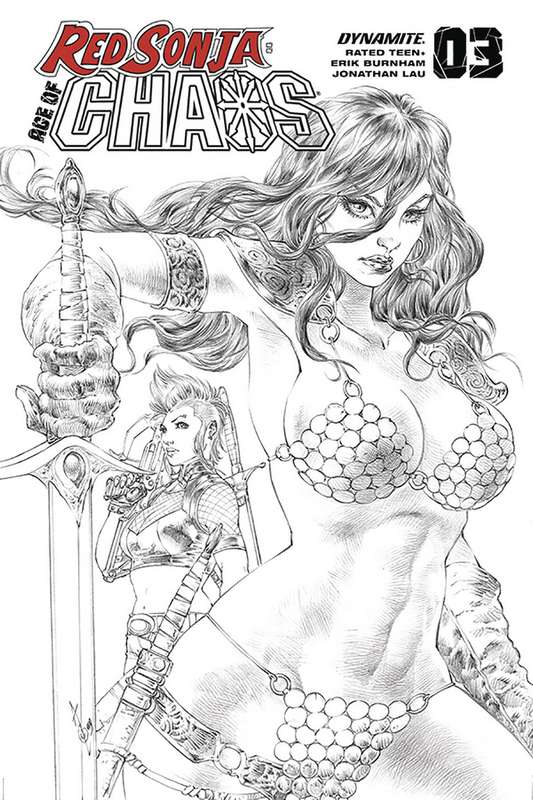 RED SONJA AGE OF CHAOS #3 1:50 QUAH SKETCH VIRGIN RATIO VARIANT