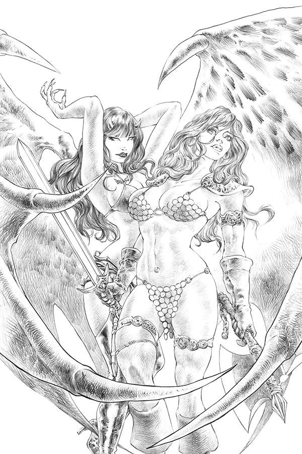 RED SONJA AGE OF CHAOS #4 1:11 QUAH SKETCH VIRGIN FOC RATIO VARIANT