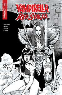 VAMPIRELLA RED SONJA #11 1:15 PEEPLES B&W HOMAGE RATIO VARIANT