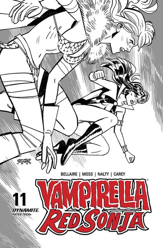 VAMPIRELLA RED SONJA #11 1:40 ROMERO & BELLAIRE B&W RATIO VARIANT