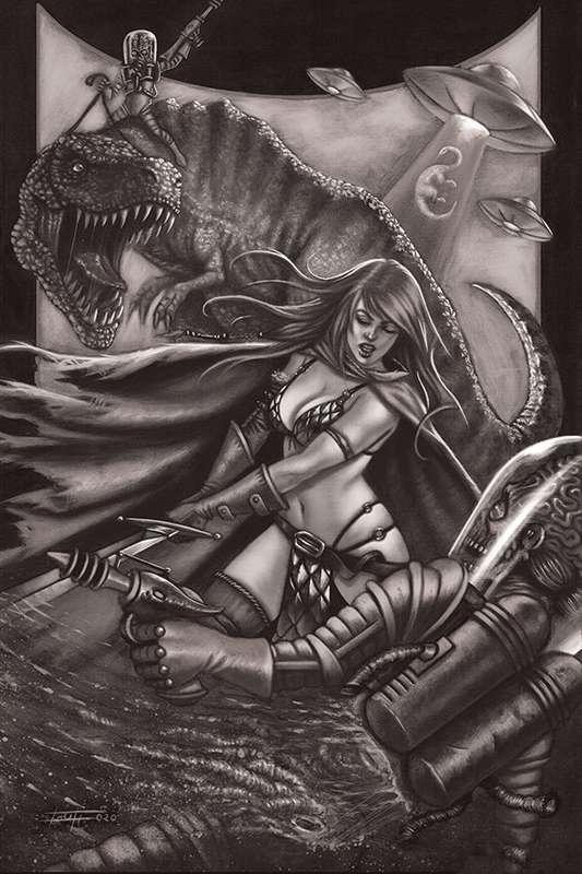 MARS ATTACKS RED SONJA #2 1:11 STRATI SKETCH VIRGIN FOC RATIO VARIANT