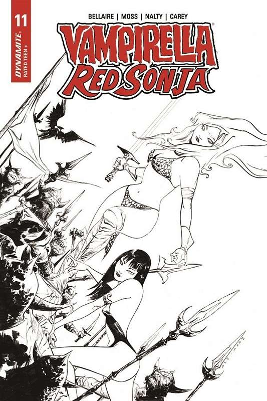 VAMPIRELLA RED SONJA #11 1:21 LEE B&W FOC RATIO VARIANT