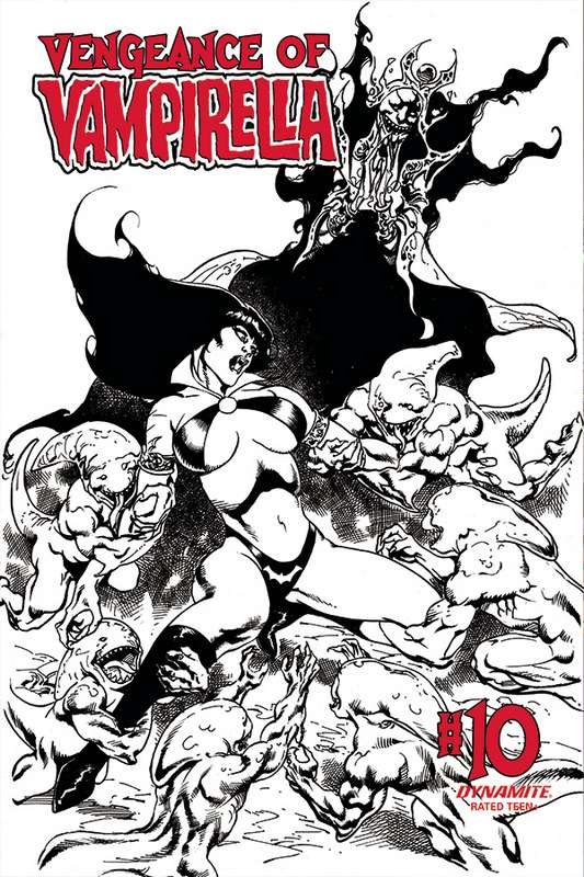 VENGEANCE OF VAMPIRELLA #10 1:11 CASTRO B&W FOC RATIO VARIANT