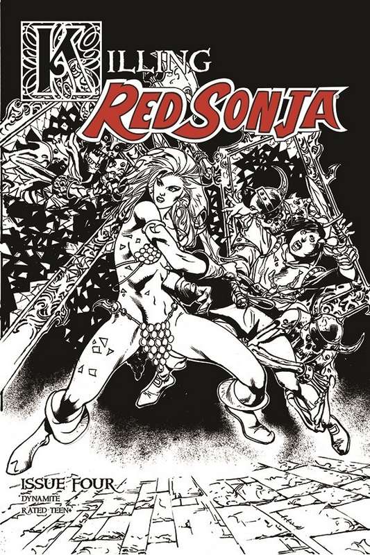 KILLING RED SONJA #4 1:7 CASTRO B&W FOC RATIO VARIANT