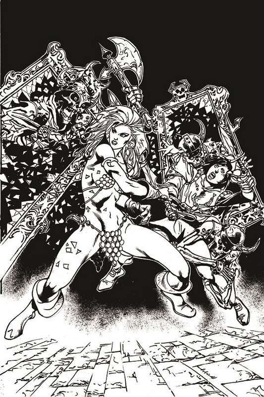 KILLING RED SONJA #4 1:15 CASTRO B&W VIRGIN FOC RATIO VARIANT