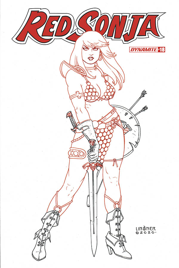 RED SONJA #18 1:20 LINSNER B&W RATIO VARIANT