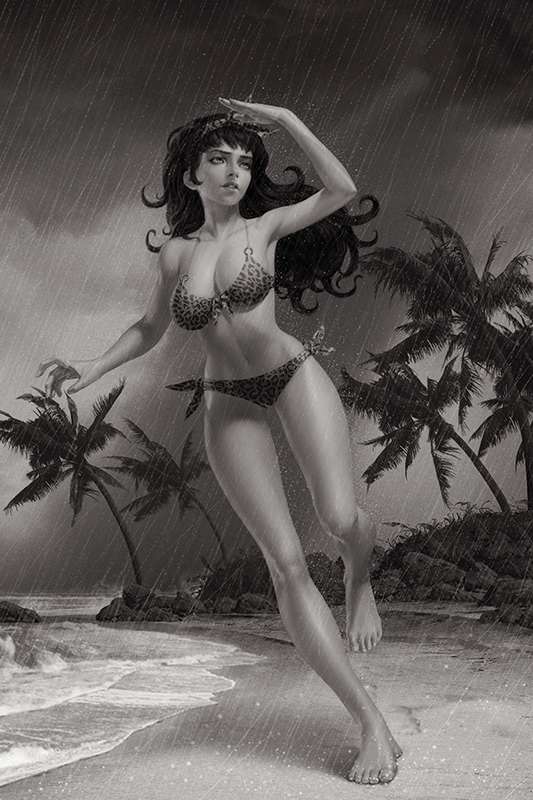 BETTIE PAGE #2 1:15 YOON B&W VIRGIN FOC RATIO VARIANT