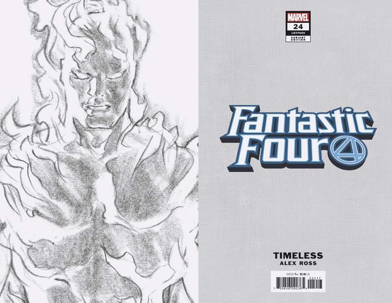 FANTASTIC FOUR #24 HUMAN TORCH TIMELESS VIRGIN SKETCH VARIANT