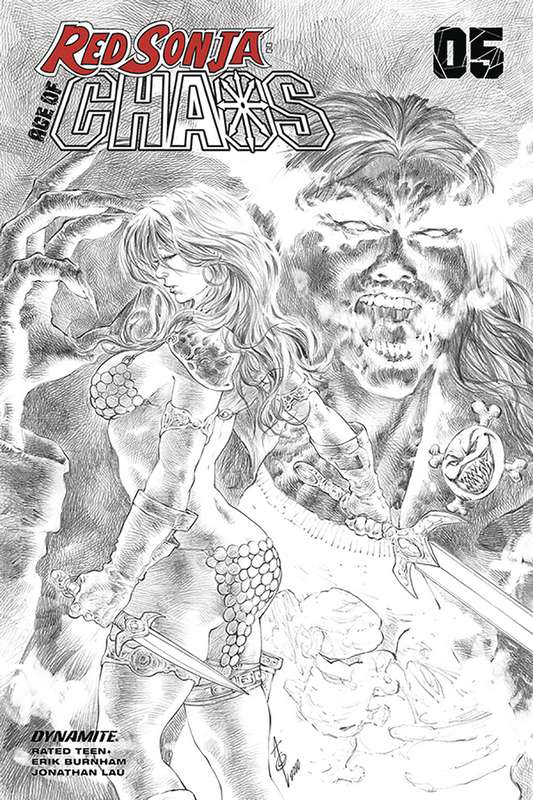 RED SONJA AGE OF CHAOS #5 1:25 QUAH B&W RATIO VARIANT