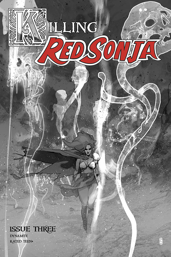 KILLING RED SONJA #3 1:10 WARD GRAYSCALE RATIO VARIANT