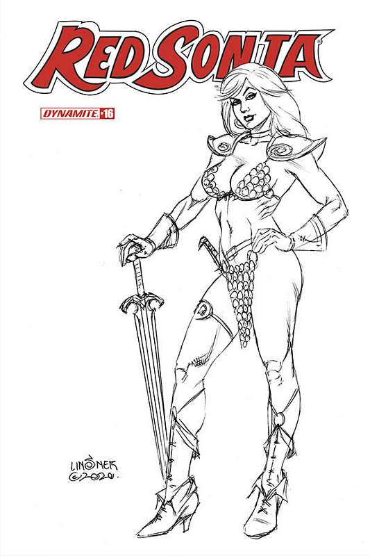 RED SONJA #16 1:20 LINSNER B&W RATIO VARIANT