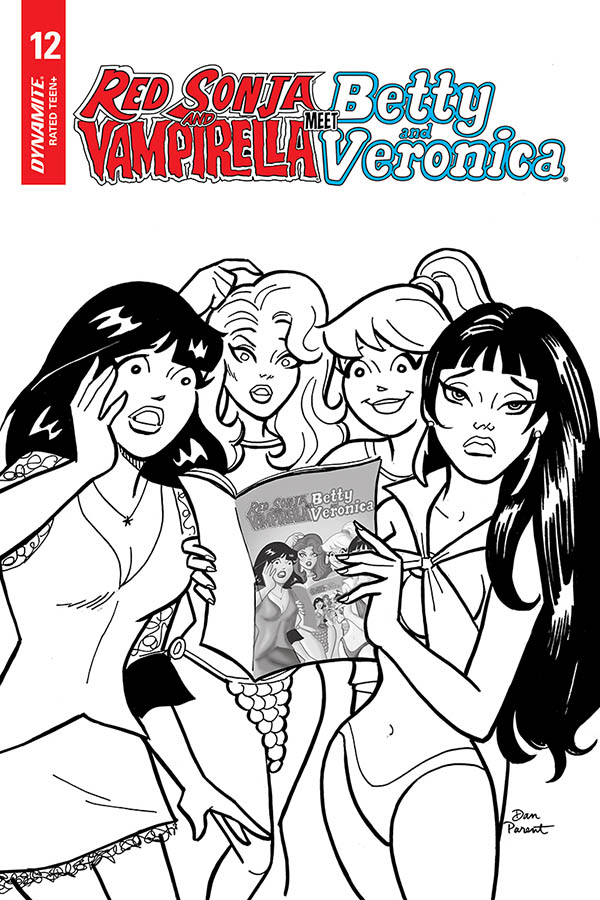 RED SONJA VAMPIRELLA BETTY VERONICA #12 1:10 PARENT B&W RATIO VARIANT