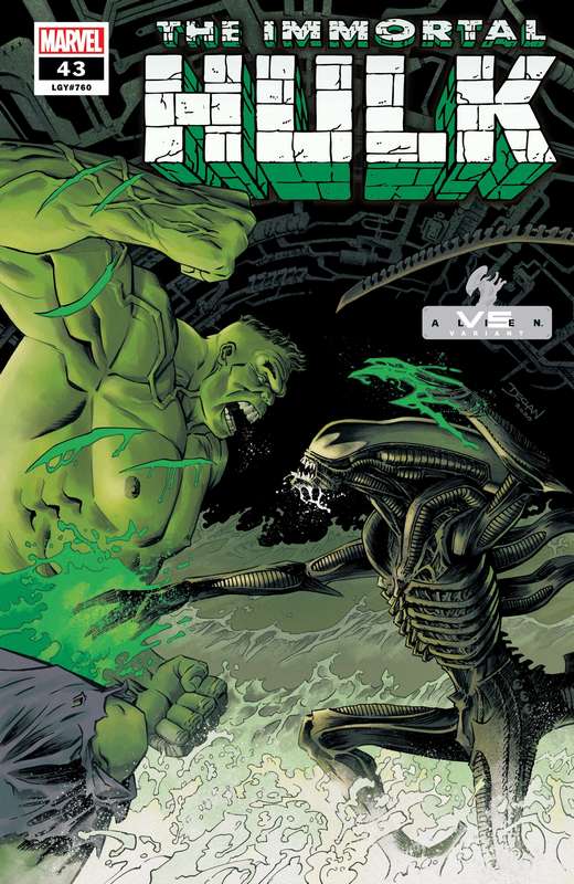 IMMORTAL HULK #43 SHALVEY MARVEL VS ALIEN VARIANT