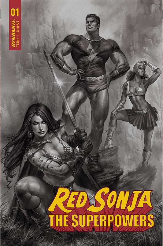 RED SONJA THE SUPERPOWERS #1 1:15 PARRILLO B&W RATIO VARIANT