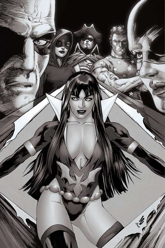 VAMPIRELLA DARK POWERS #2 1:25 LAU B&W VIRGIN RATIO VARIANT