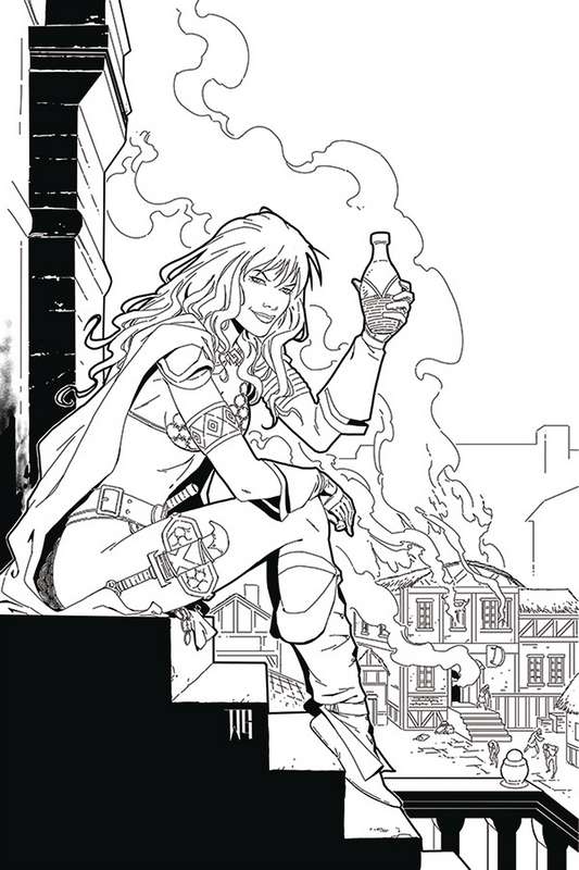 RED SONJA PRICE OF BLOOD #2 1:25 GEOVANI B&W VIRGIN RATIO VARIANT